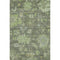 5' X 8' Fern Green And Gray Floral Washable Area Rug With UV Protection