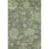 5' X 8' Fern Green And Gray Floral Washable Area Rug With UV Protection