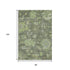 8' X 10' Fern Green And Gray Floral Washable Area Rug With UV Protection