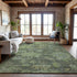 8' X 10' Fern Green And Gray Floral Washable Area Rug With UV Protection