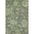 8' X 10' Fern Green And Gray Floral Washable Area Rug With UV Protection