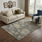 5' X 8' Gray Gold And Beige Floral Washable Area Rug With UV Protection