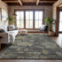 8' X 10' Gray Gold And Beige Floral Washable Area Rug With UV Protection