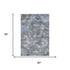 5' X 8' Blue Ivory And Taupe Abstract Geometric Washable Area Rug With UV Protection
