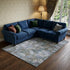8' X 10' Blue Ivory And Taupe Abstract Geometric Washable Area Rug With UV Protection