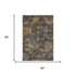 5' X 8' Gray Gold And Coral Abstract Geometric Washable Area Rug With UV Protection