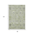 8' X 10' Artichoke Green Gray And Silver Damask Washable Area Rug With UV Protection