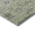 8' X 10' Artichoke Green Gray And Silver Damask Washable Area Rug With UV Protection