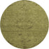 8' Olive Green And Gray Medallion Washable Round Rug With UV Protection