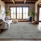 8' X 10' Pewter And Silver Medallion Washable Area Rug With UV Protection