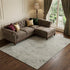 8' X 10' Pewter And Silver Medallion Washable Area Rug With UV Protection
