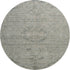 8' Sage And Beige Medallion Washable Round Rug With UV Protection