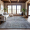 8' X 10' Taupe Blue And Gray Abstract Washable Area Rug With UV Protection