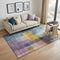 5' X 8' Blue Gold And Purple Abstract Washable Area Rug With UV Protection