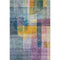 8' X 10' Blue Gold And Purple Abstract Washable Area Rug With UV Protection
