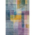 8' X 10' Blue Gold And Purple Abstract Washable Area Rug With UV Protection