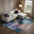 8' X 10' Blue Purple And Gold Geometric Washable Area Rug With UV Protection