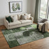 5' X 8' Fern Green Gray And Silver Geometric Washable Area Rug With UV Protection