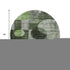 8' Fern Green Gray And Silver Geometric Washable Round Rug With UV Protection