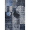 5' X 8' Navy Blue Silver And Charcoal Geometric Washable Area Rug With UV Protection
