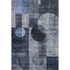 5' X 8' Navy Blue Silver And Charcoal Geometric Washable Area Rug With UV Protection