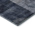 5' X 8' Navy Blue Silver And Charcoal Geometric Washable Area Rug With UV Protection