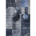 5' X 8' Navy Blue Silver And Charcoal Geometric Washable Area Rug With UV Protection