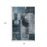 8' X 10' Teal Gray And Silver Geometric Washable Area Rug With UV Protection