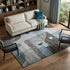 9' X 12' Blue Gray And Silver Geometric Washable Area Rug With UV Protection
