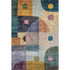 5' X 8' Green Teal Orange And Purple Geometric Washable Area Rug With UV Protection