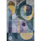 8' X 10' Blue Gold And Purple Abstract Geometric Washable Area Rug With UV Protection