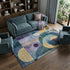 8' X 10' Blue Gold And Purple Abstract Geometric Washable Area Rug With UV Protection