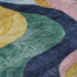 8' X 10' Green Orange Teal And Pink Abstract Washable Area Rug With UV Protection