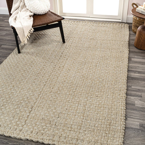 8' X 10' Ivory Jute Handmade Area Rug