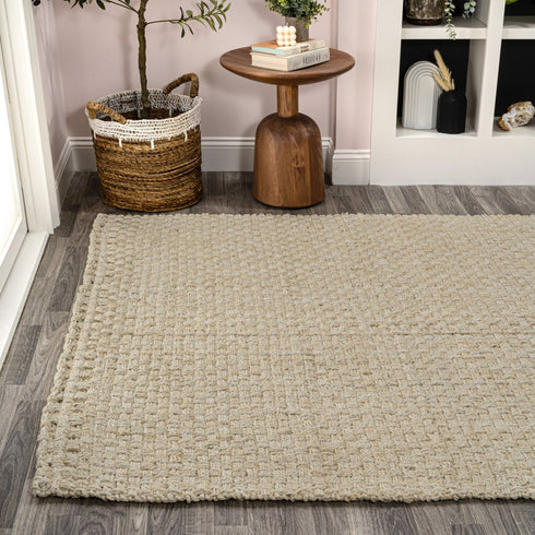 8' X 10' Ivory Jute Handmade Area Rug