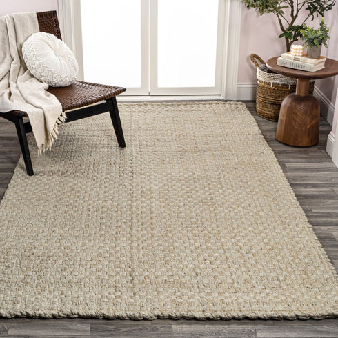 8' X 10' Ivory Jute Handmade Area Rug