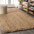 9' X 12' Natural Jute Handmade Area Rug With Fringe