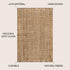 9' X 12' Natural Jute Handmade Area Rug With Fringe