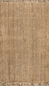9' X 12' Natural Jute Handmade Area Rug With Fringe
