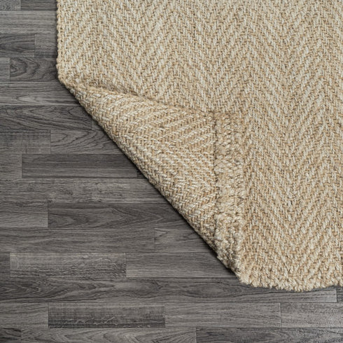8' Ivory Jute Handmade Runner Rug