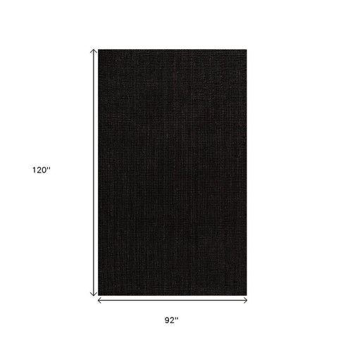 8' X 10' Black Jute Handmade Area Rug