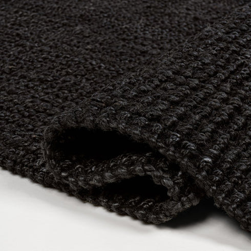 8' X 10' Black Jute Handmade Area Rug