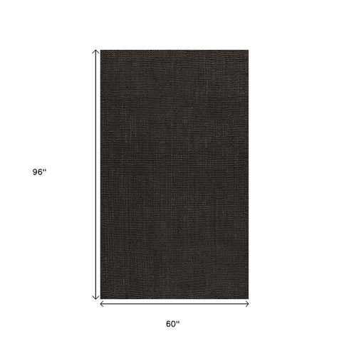 5' X 8' Brown Jute Handmade Area Rug