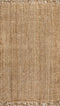 5' X 8' Natural Jute Handmade Area Rug With Fringe