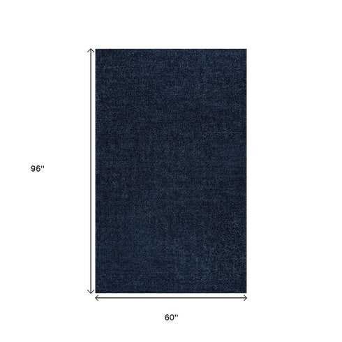 5' X 8' Navy Blue Area Rug