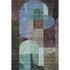 5' X 8' Brown Blue And Green Abstract Geometric Washable Area Rug With UV Protection
