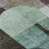5' X 8' Brown Blue And Green Abstract Geometric Washable Area Rug With UV Protection