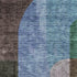 5' X 8' Brown Blue And Green Abstract Geometric Washable Area Rug With UV Protection