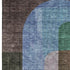 8' X 10' Brown Blue And Green Abstract Geometric Washable Area Rug With UV Protection