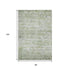 8' X 10' Artichoke Green And Gray Striped Washable Area Rug With UV Protection